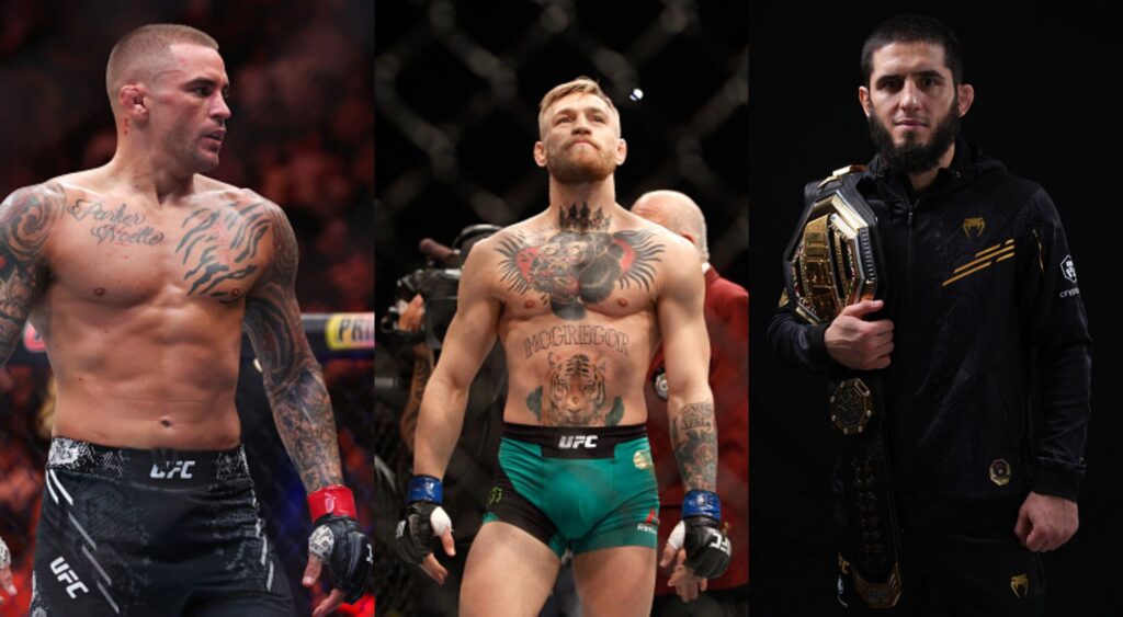 Dustin Poirier, Conor McGregor, and Isla Makhachev