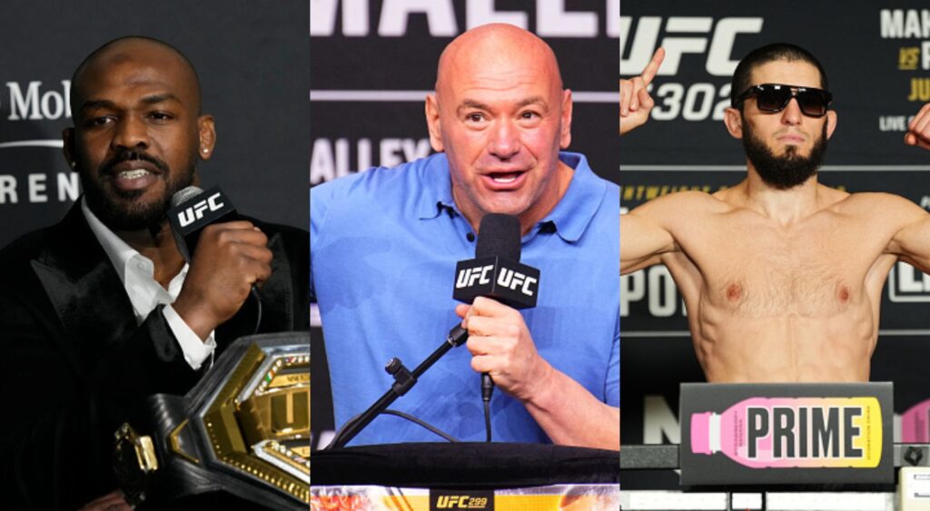 Jon Jones, Dana White, and Islam Makhachev