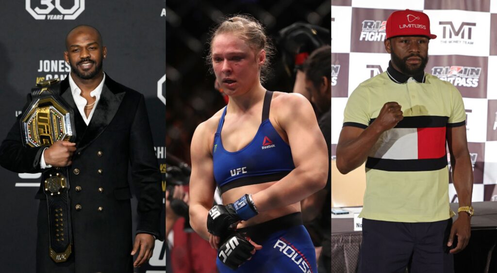 Jon Jones, Ronda Rousey, and Floyd Mayweather