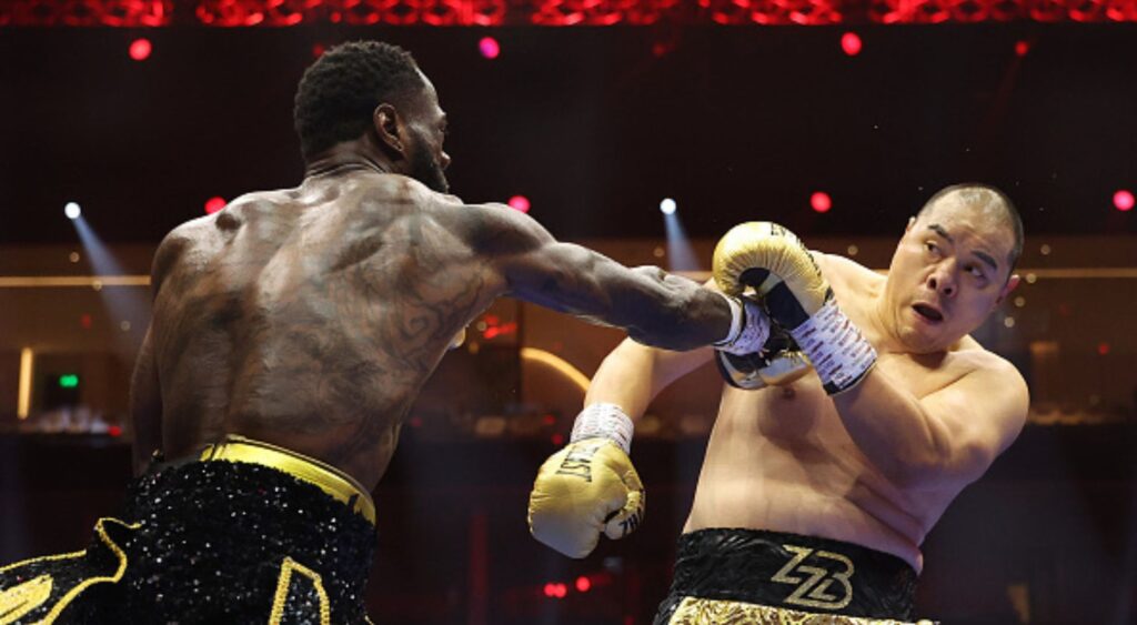 Zhilei Zhang and Deontay Wilder 