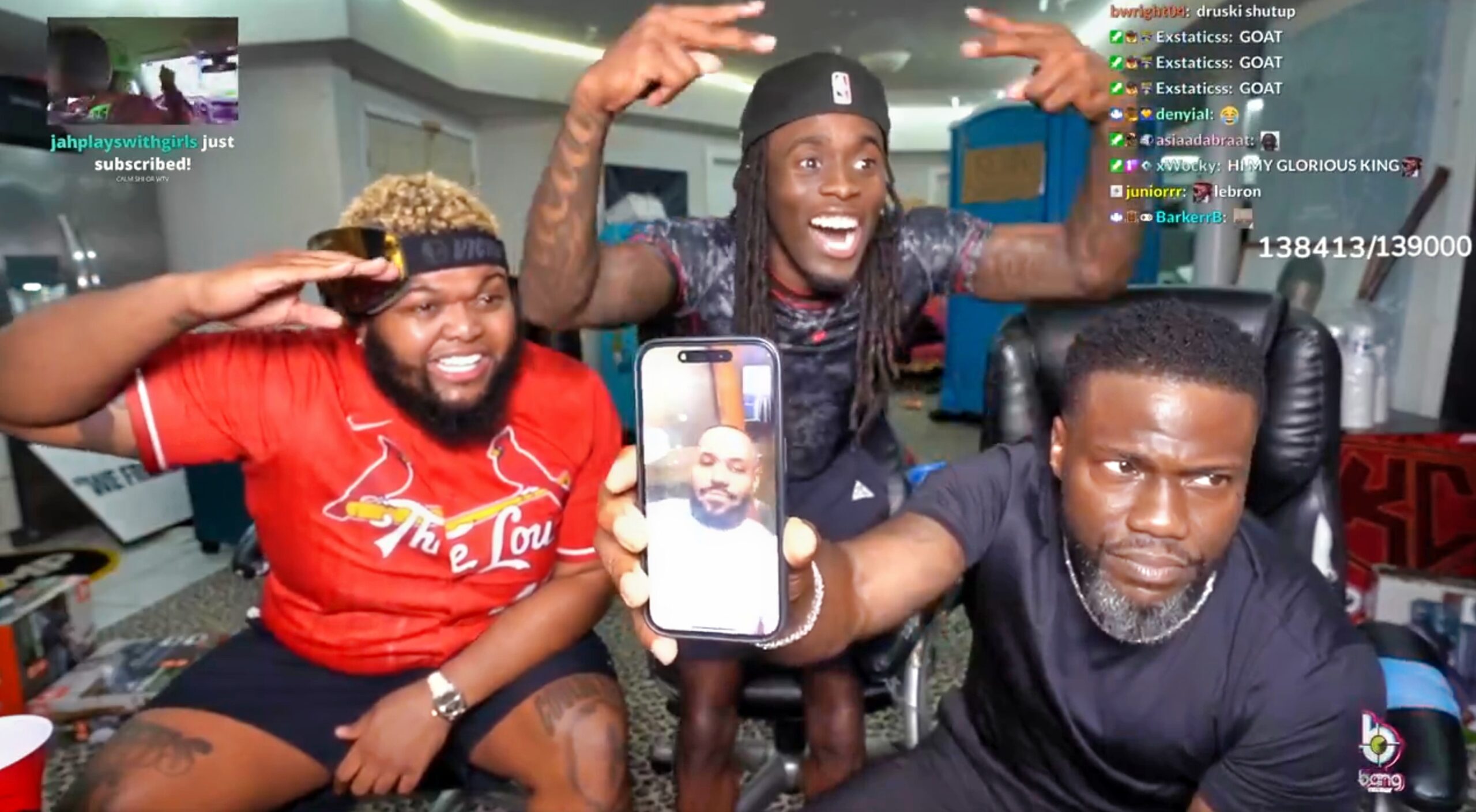 Video Druski And Kai Cenat Go Bonkers After Kevin Hart Facetimes