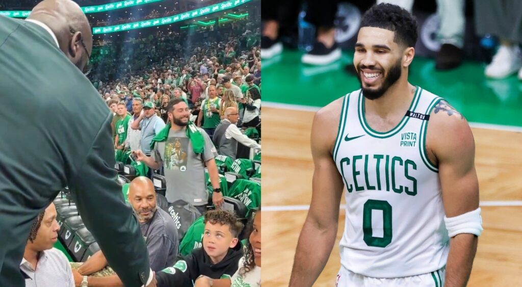 Shaquille O'Neal links up with Jayson Tatum junior