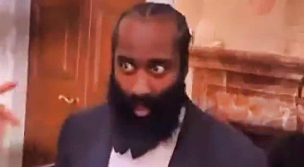 James Harden's Reaction To His Girlfriend Catching The Bouquet At A Wedding Is Absolutely Priceless 