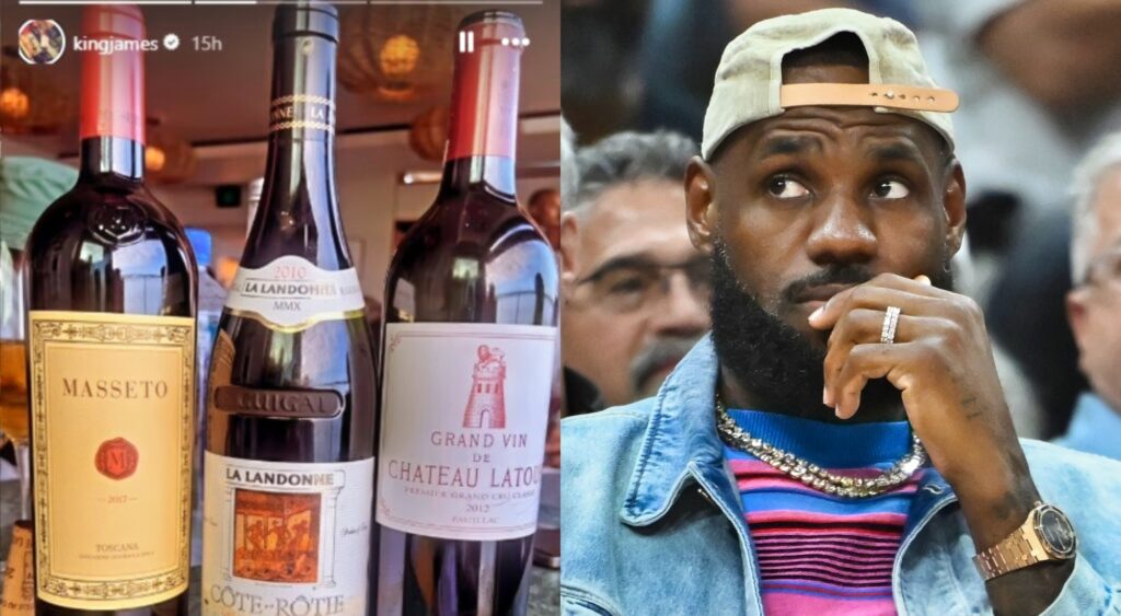LeBron James shows off wine collection