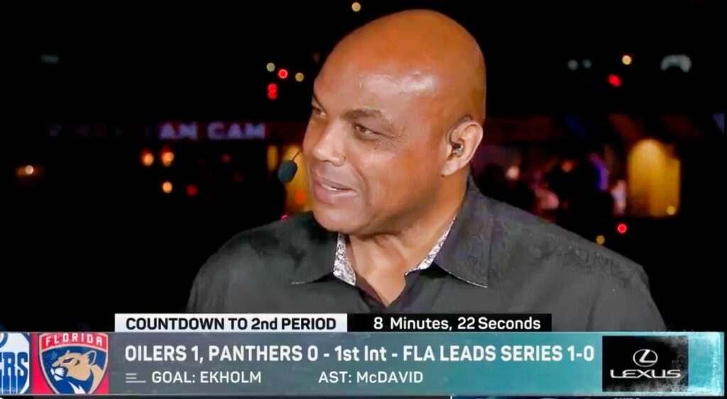 Charles Barkley appears on NHL intermission show.