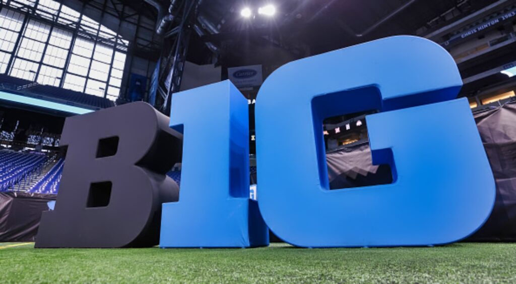 Big Ten logo on the field.