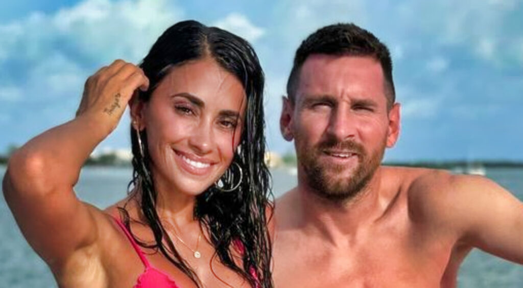 Antonela Roccuzzo and Lionel Messi 