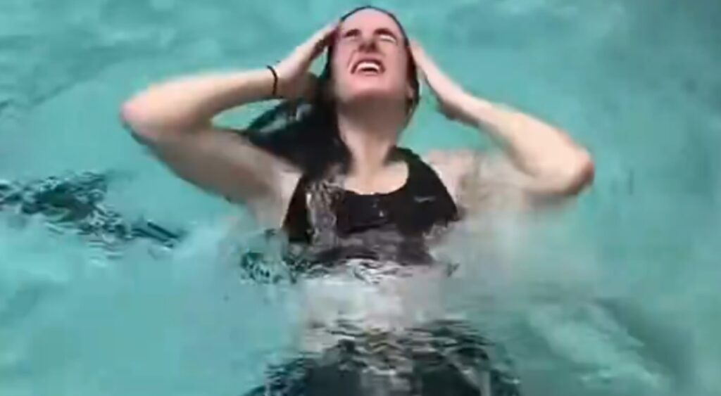 Caitlin Clark in pool