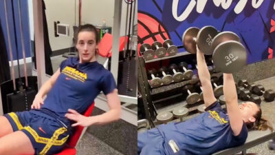 Photos of Caitlin Clark in the gym