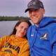 Caitlin Clark and Connor McCaffrey on a lake