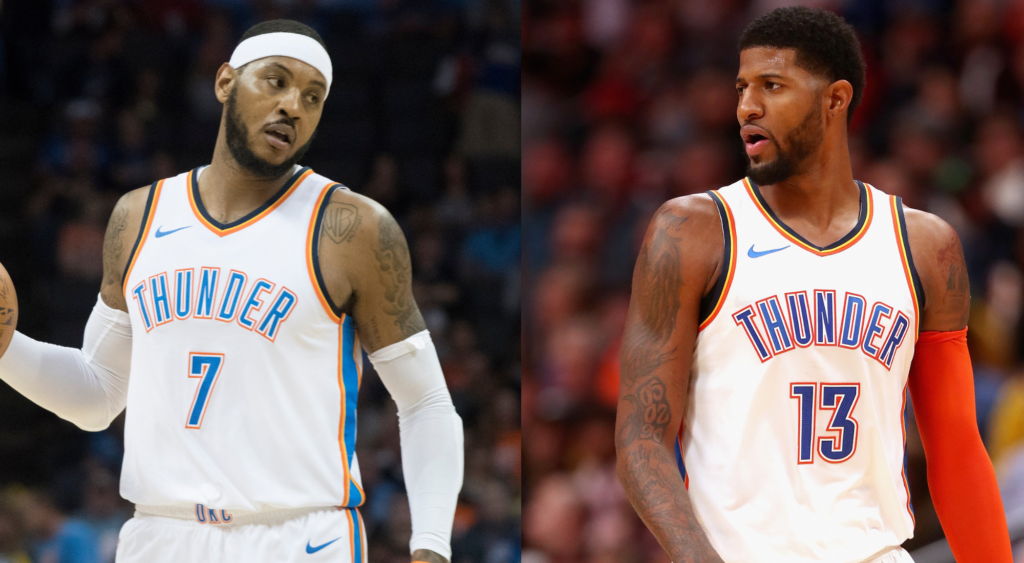 Paul George and Carmelo Anthony share experience on Thunder's journey