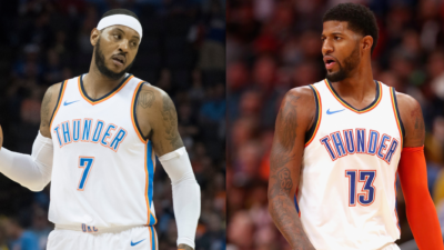 Paul George and Carmelo Anthony share experience on Thunder's journey