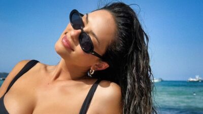 Jared Goff' wife Christen Harper, posing in black bikini