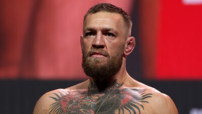 Conor McGregor drinks at BKFC event