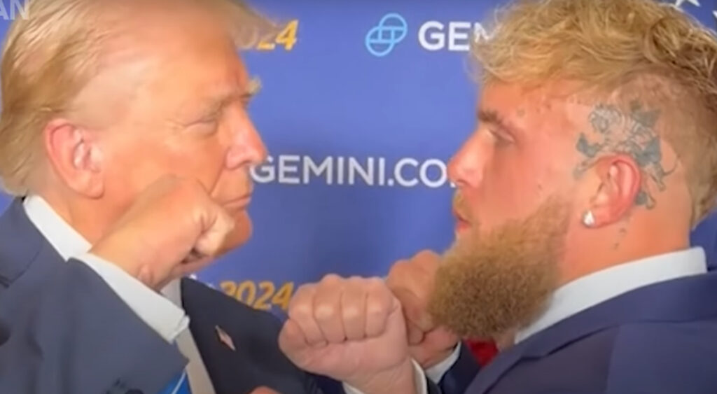 Donald Trump faces off with Jake Paul