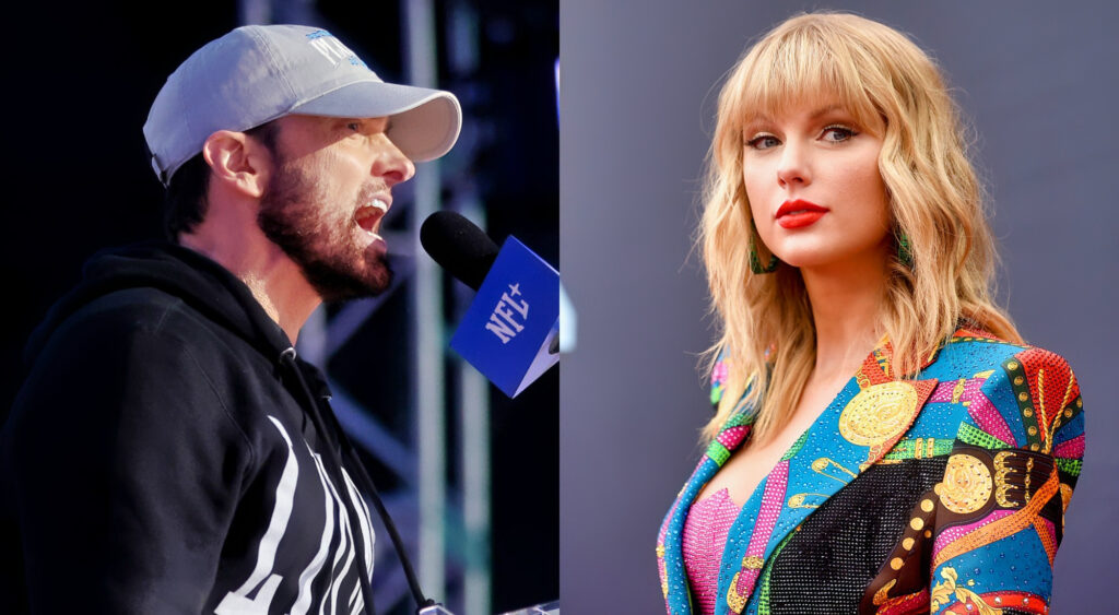 Photos of Eminem and Taylor Swift