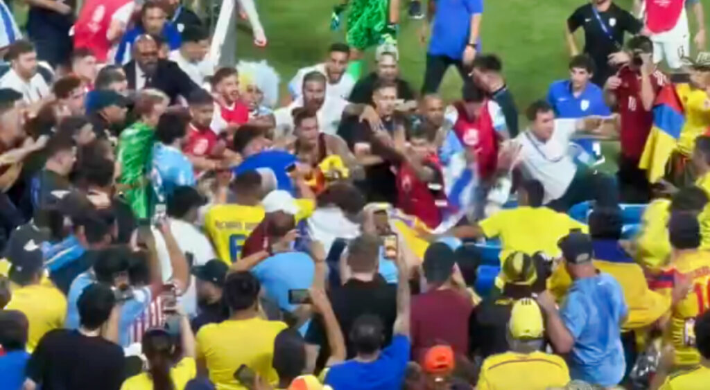 Fight between players and fans at Copa America