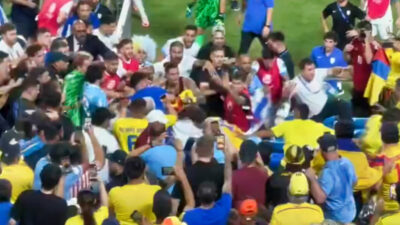 Fight between players and fans at Copa America