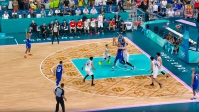 France and Germany on basketball court