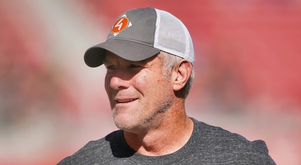 Brett Favre looking on at event.