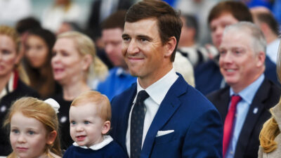 Eli Manning and his son