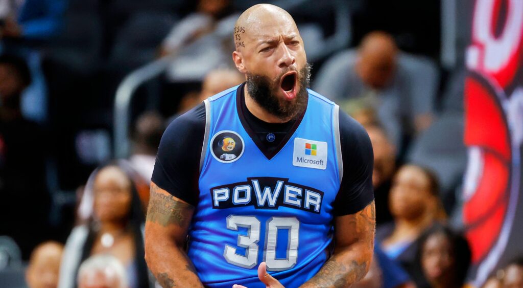 Royce White in power uniform in the Big3