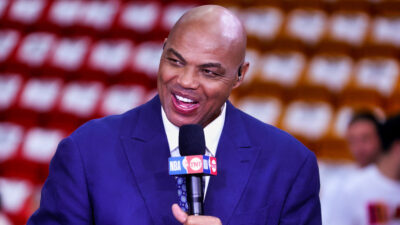 Charles Barkley speaking into mic