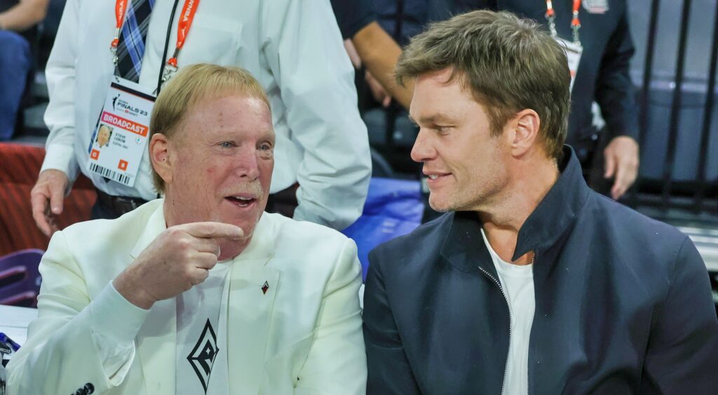 Las Vegas Raiders owner Mark Davis and Tom Brady.