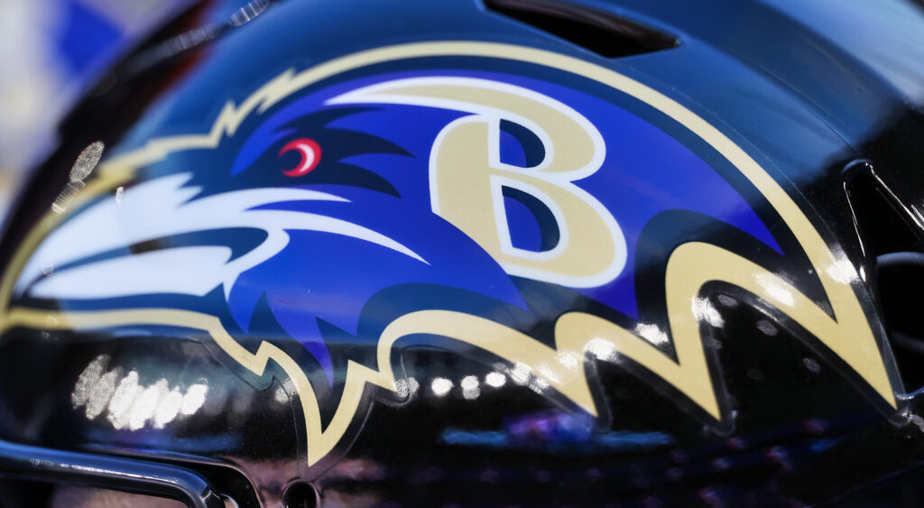 Baltimore Ravens logo on helmet