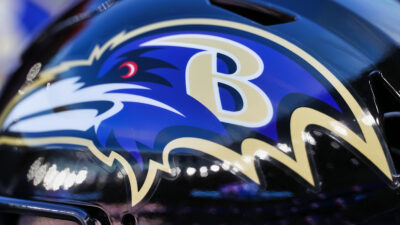 Baltimore Ravens logo on helmet