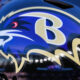 Baltimore Ravens logo on helmet