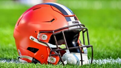 Cleveland Browns helmet on ground