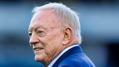 Jerry Jones smiling