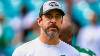 Aaron Rodgers in Jets gear