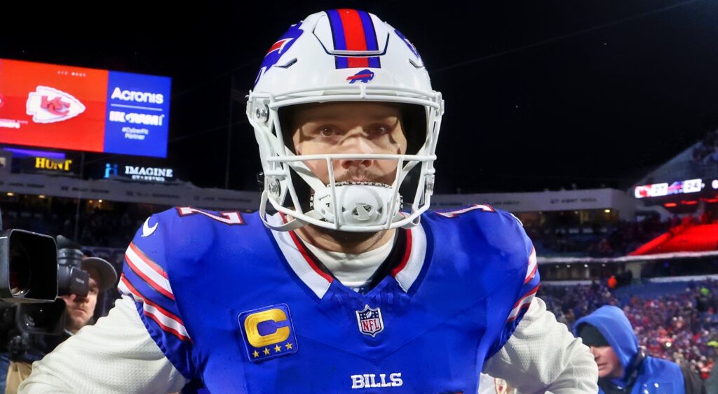 Josh Allen of Buffalo Bills looking on.