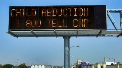 Child abduction sign that is not referring to the Daniel Muir case