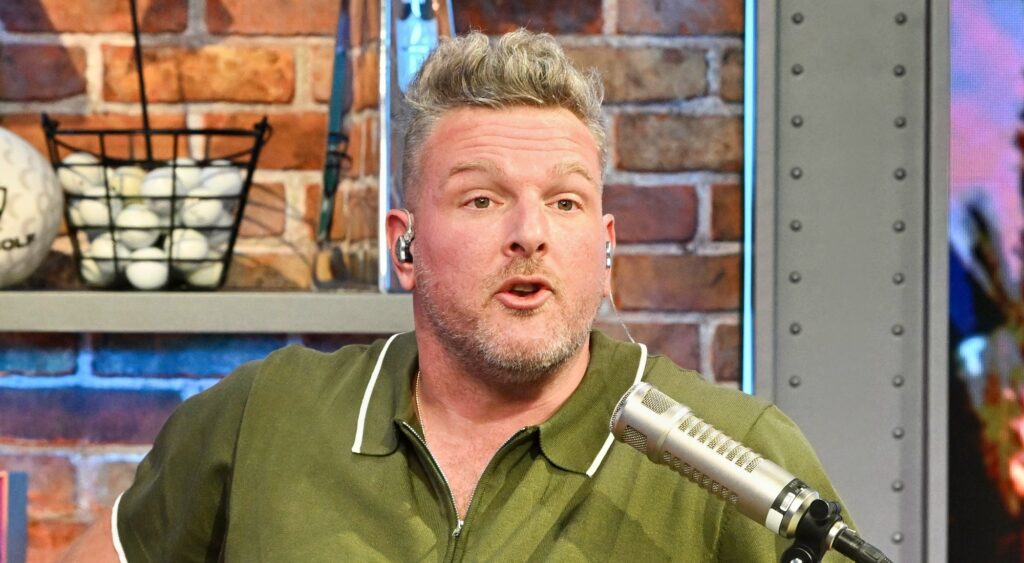 Pat McAfee speaking during his show.