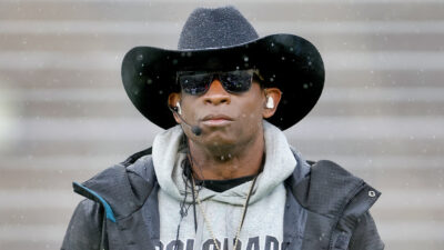 Deion Sanders wearing cowboy hat