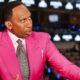 Stephen A Smith in pink suit