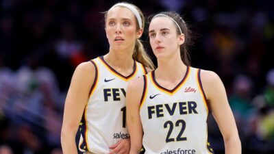 Caitlin Clark and Lexie Hull on the court