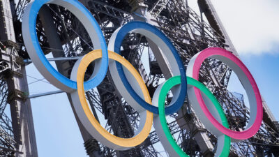 Photo of Olympic rings for article on Jacques Freitag