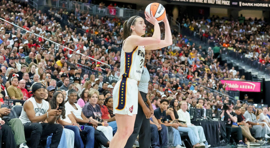 Caitlin Clark shooting basketball