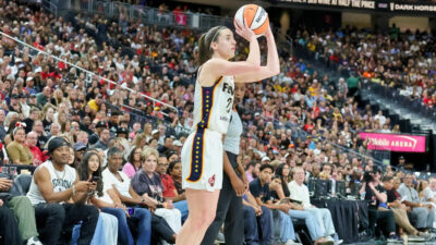 Caitlin Clark shooting basketball