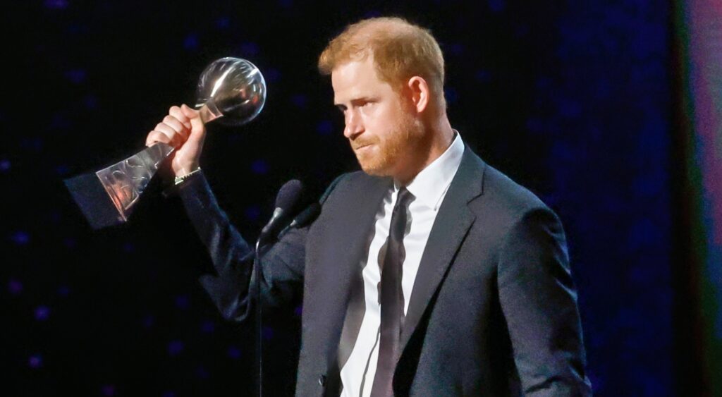 Prince Harry accepting Pat Tillman Award.