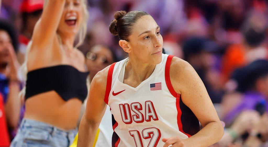 Diana Taurasi looks on during a game.