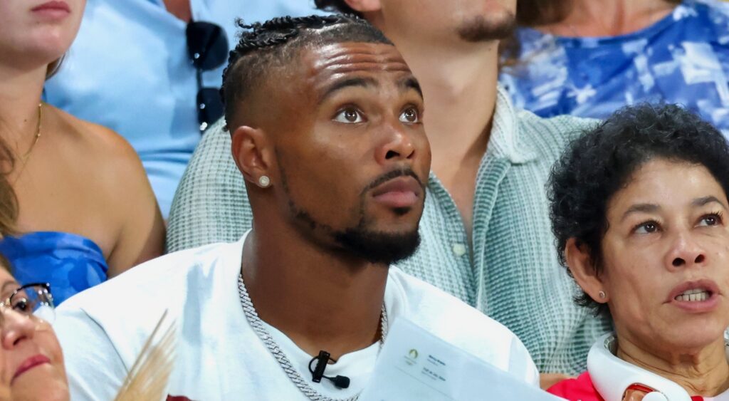 Jonathan Owens in stands of the Olympics