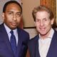 Stephen A Smith and Skip Bayless posing