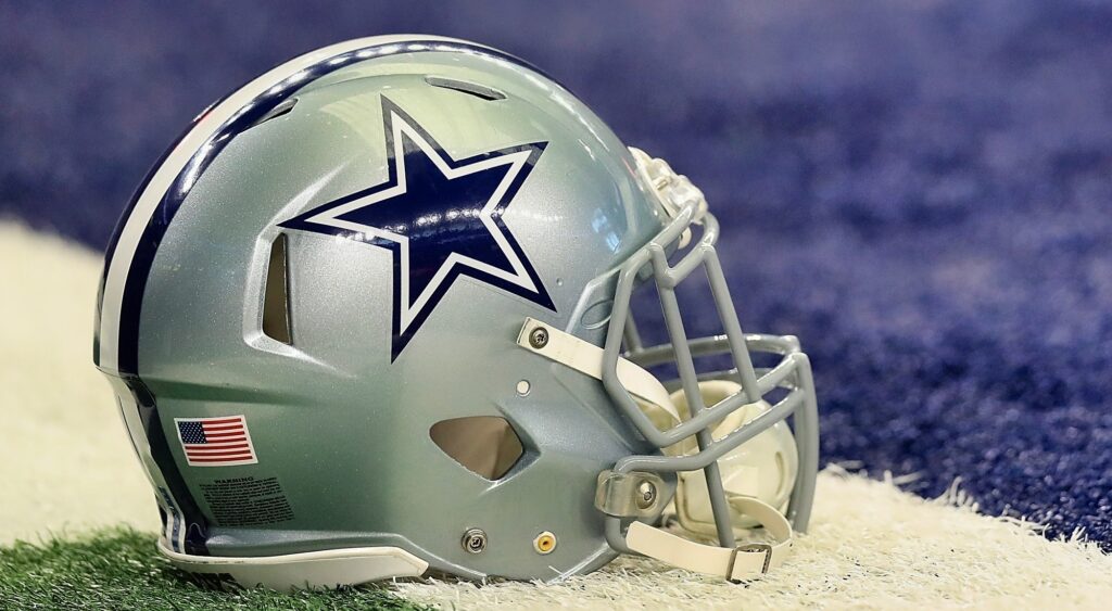 Dallas Cowboys helmet on ground