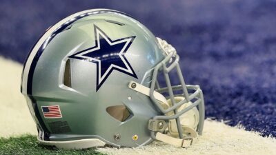 Dallas Cowboys helmet on ground