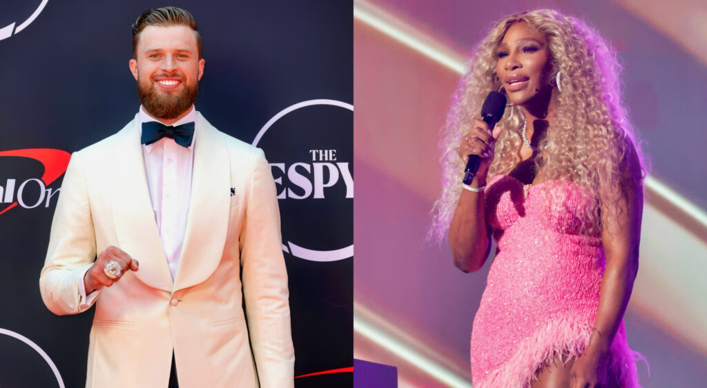 Photos of Harrison Butker and Serena Williams